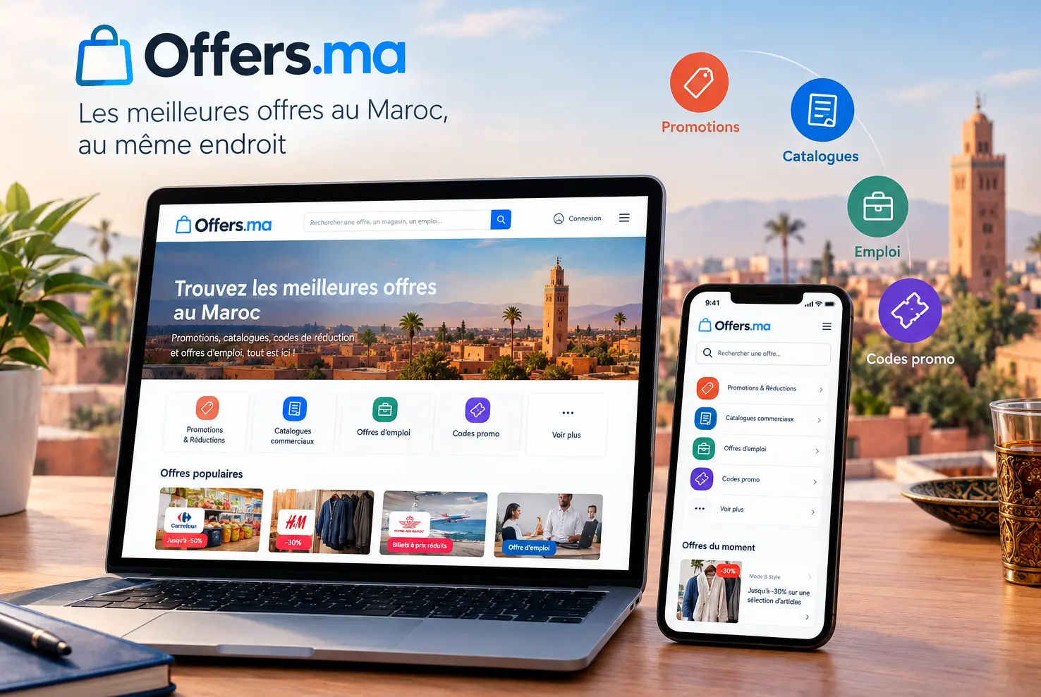 Offers.ma: una nueva plataforma digital que busca reunir ofertas, oportunidades y servicios en Marruecos