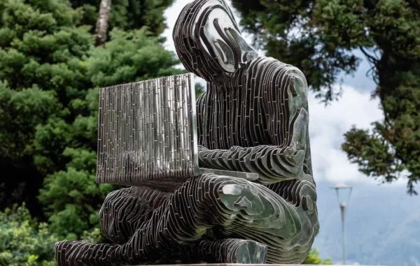 The identical Satoshi Nakamoto statue in Lugano